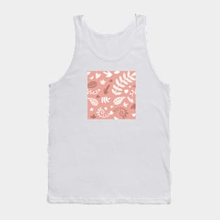 Cute Pink Leaf Nature Pattern Tank Top